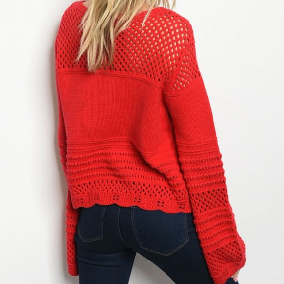 BOHO RED SWEATER - Picture 2 of 2
